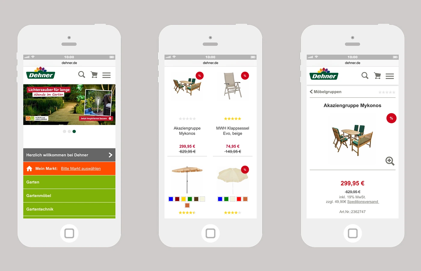 Dehner Mobile Website
