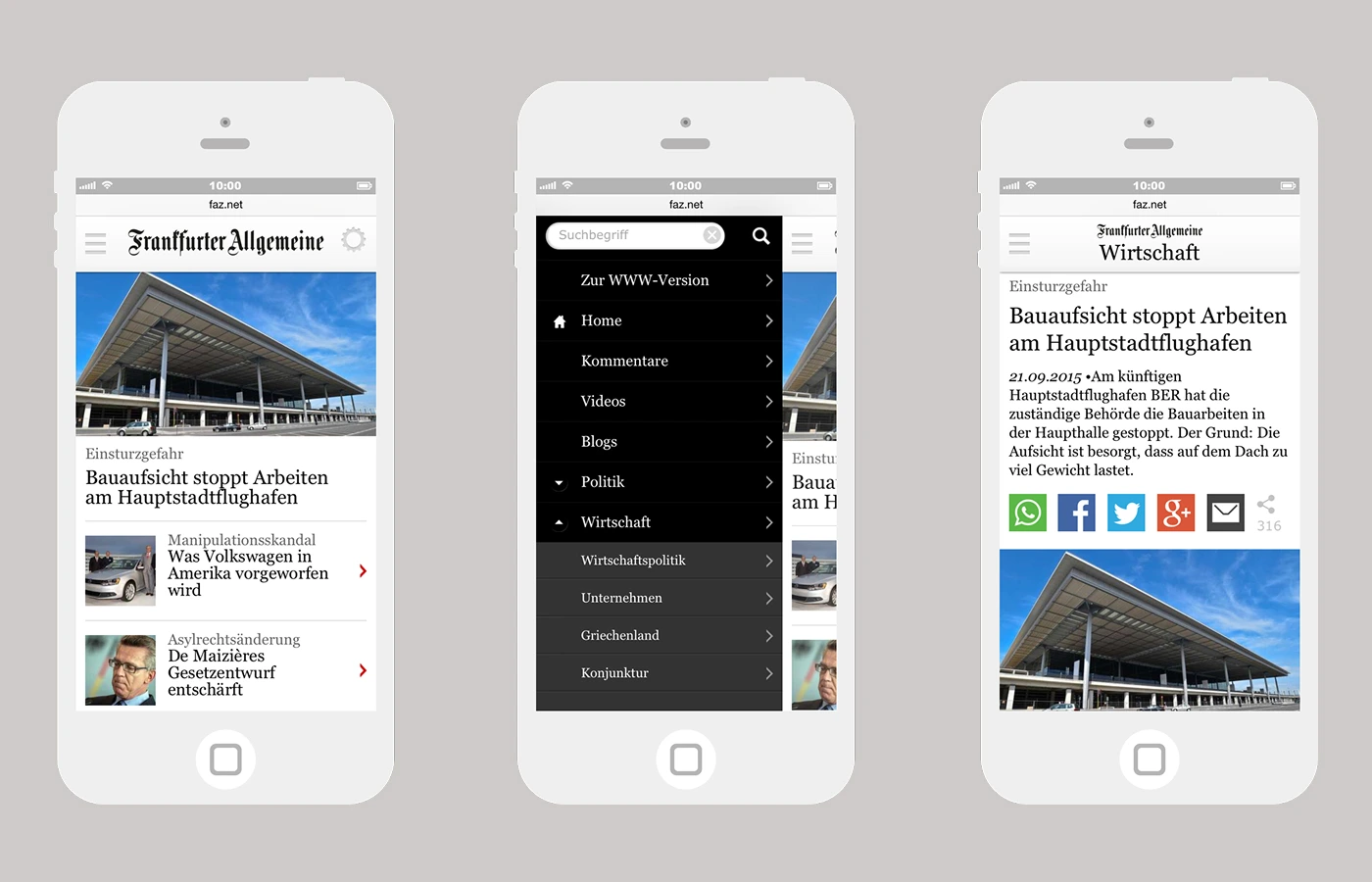 FAZ.NET Mobile Website
